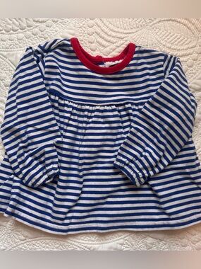Noah float top (PBJ brand). 6mo. Blue stripe.